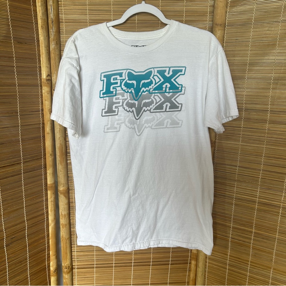 Men’s Fox White with Blue Logo  Size Medium